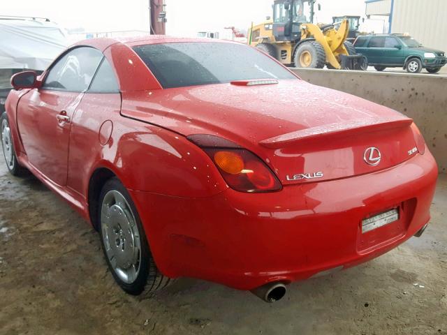 JTHFN48Y530042261 - 2003 LEXUS SC 430 RED photo 3