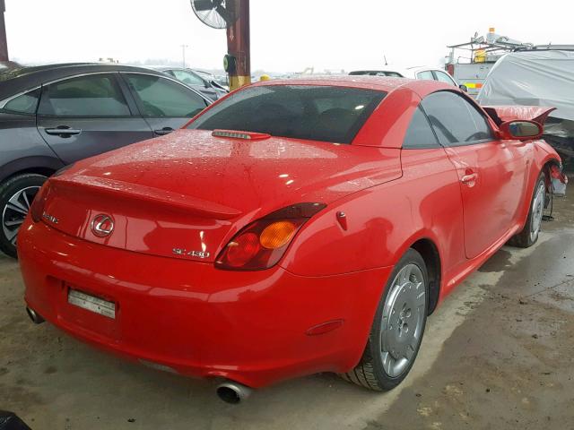 JTHFN48Y530042261 - 2003 LEXUS SC 430 RED photo 4