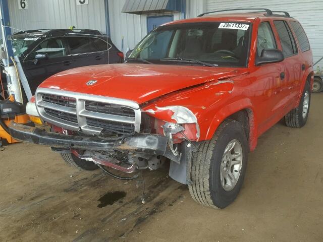 1D4HR48Z33F582411 - 2003 DODGE DURANGO SL RED photo 2