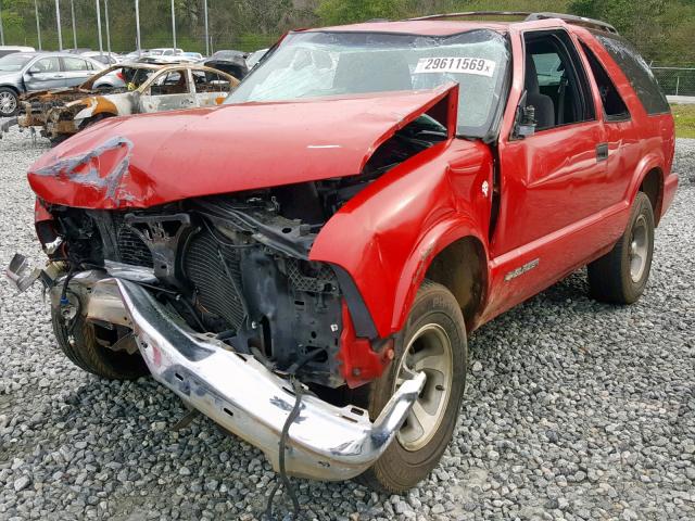 1GNCS18W0XK218550 - 1999 CHEVROLET BLAZER RED photo 2