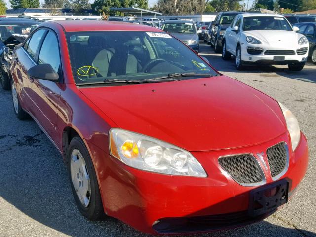 1G2ZF58B374199285 - 2007 PONTIAC G6 VALUE L RED photo 1