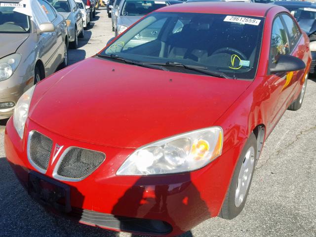 1G2ZF58B374199285 - 2007 PONTIAC G6 VALUE L RED photo 2