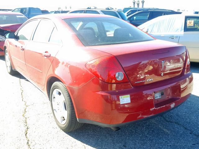 1G2ZF58B374199285 - 2007 PONTIAC G6 VALUE L RED photo 3