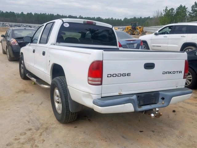 1D7HL38N73S362692 - 2003 DODGE DAKOTA QUA WHITE photo 3