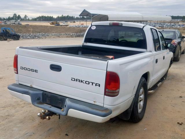 1D7HL38N73S362692 - 2003 DODGE DAKOTA QUA WHITE photo 4