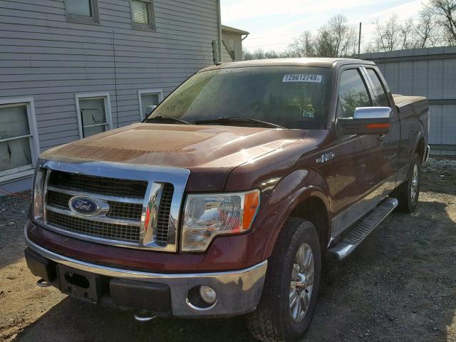 1FTPX14V79FB20975 - 2009 FORD F150 SUPER MAROON photo 2