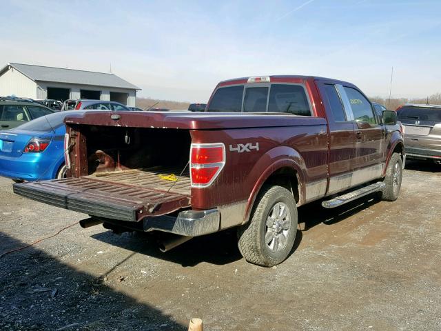 1FTPX14V79FB20975 - 2009 FORD F150 SUPER MAROON photo 4