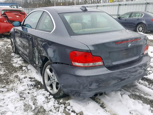 WBAUP73508VF06584 - 2008 BMW 128 I GRAY photo 3