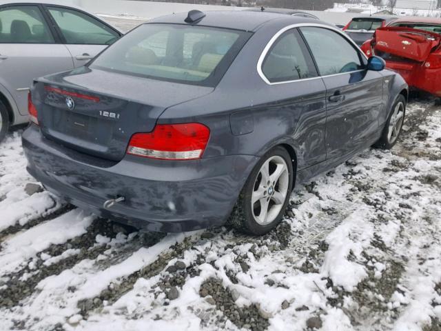 WBAUP73508VF06584 - 2008 BMW 128 I GRAY photo 4