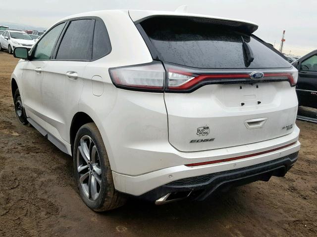 2FMPK4APXGBB13809 - 2016 FORD EDGE SPORT WHITE photo 3