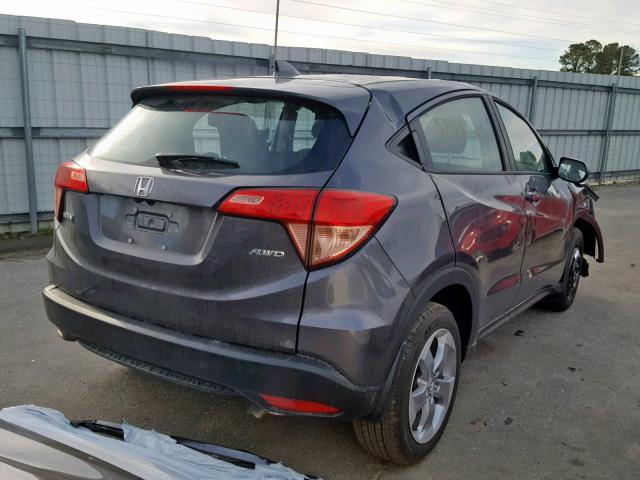 3CZRU6H39JG729439 - 2018 HONDA HR-V LX GRAY photo 4