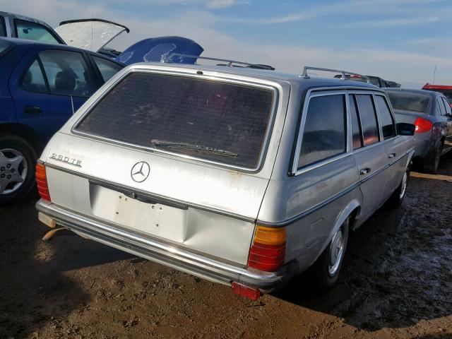 WDB1232831F034940 - 1985 MERCEDES-BENZ 230 SILVER photo 4