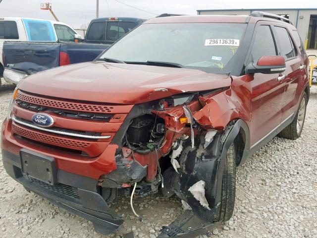 1FM5K7F84EGC46646 - 2014 FORD EXPLORER L RED photo 2