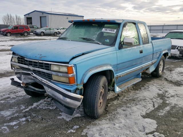 2GBEK19K7P1152841 - 1993 CHEVROLET GMT-400 K1 TURQUOISE photo 2