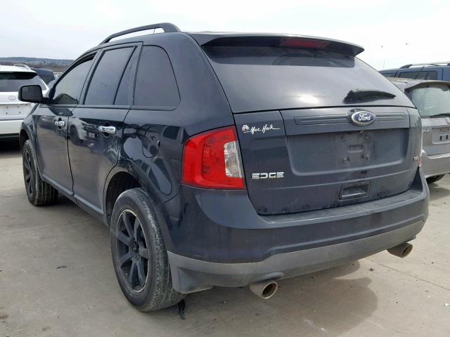 2FMDK3JC9BBA64265 - 2011 FORD EDGE SEL BLACK photo 3