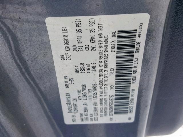 1D7HW58N76S518737 - 2006 DODGE DAKOTA QUA GRAY photo 10