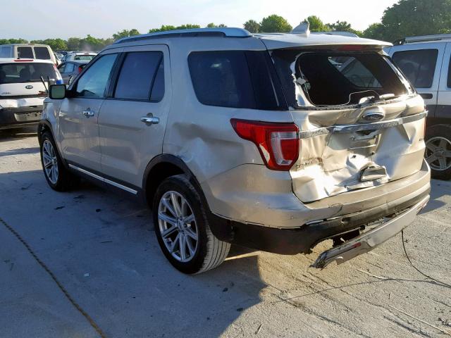 1FM5K8F81HGA72481 - 2017 FORD EXPLORER L GOLD photo 3