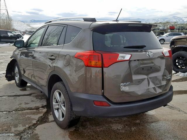 2T3RFREV8FW405137 - 2015 TOYOTA RAV4 XLE BROWN photo 3