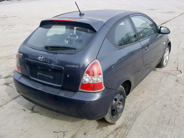 KMHCN36CX8U089092 - 2008 HYUNDAI ACCENT SE BLUE photo 4