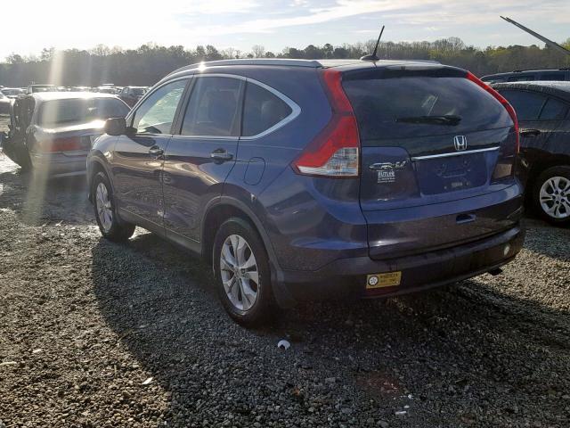 2HKRM3H71DH505360 - 2013 HONDA CR-V EXL BLUE photo 3