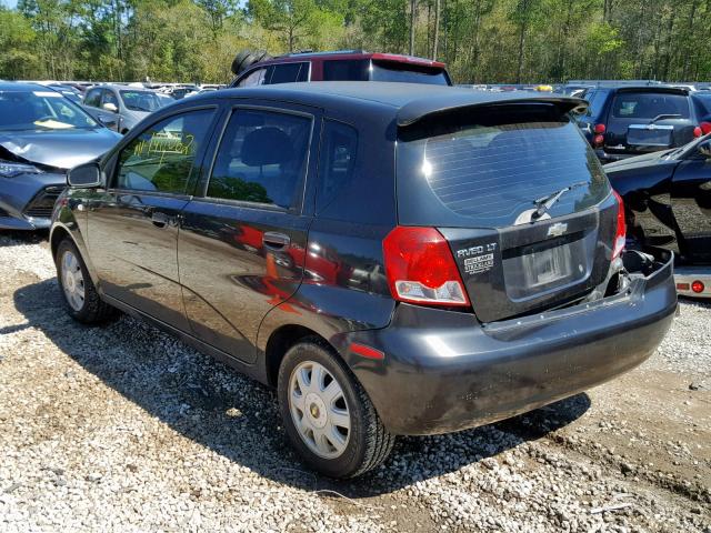 KL1TG62695B301592 - 2005 CHEVROLET AVEO LT BLACK photo 3