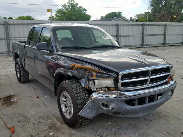 1D7HL48N64S536713 - 2004 DODGE DAKOTA QUA GRAY photo 1