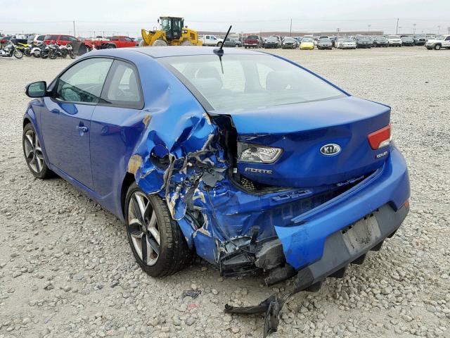 KNAFW6A39A5273010 - 2010 KIA FORTE SX BLUE photo 3