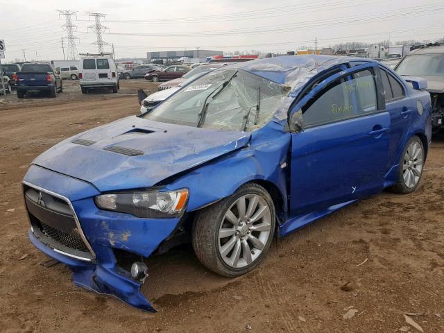 JA32V6FV7AU029035 - 2010 MITSUBISHI LANCER RAL BLUE photo 2