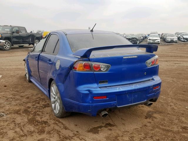 JA32V6FV7AU029035 - 2010 MITSUBISHI LANCER RAL BLUE photo 3