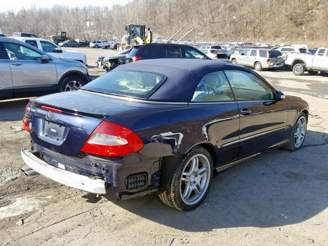 WDBTK72F49T102526 - 2009 MERCEDES-BENZ CLK 550 BLUE photo 4