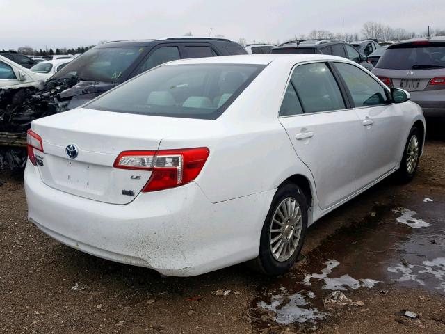 4T1BD1FK9CU005203 - 2012 TOYOTA CAMRY HYBR WHITE photo 4