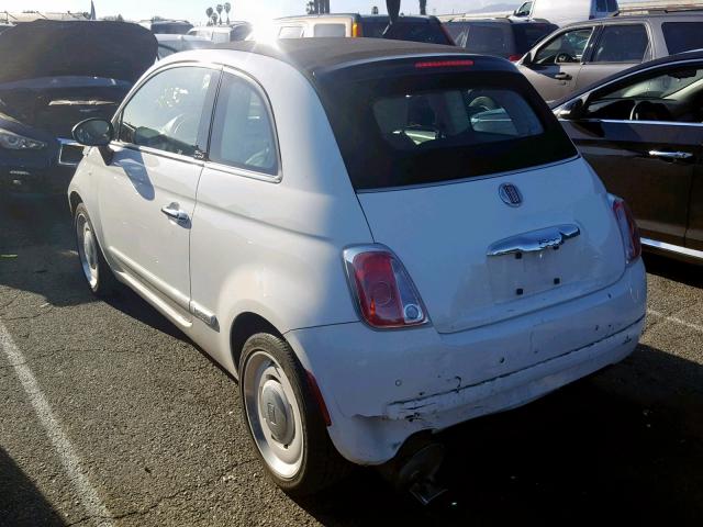 3C3CFFER9FT704283 - 2015 FIAT 500 LOUNGE WHITE photo 3