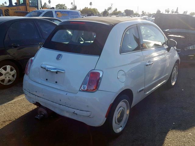 3C3CFFER9FT704283 - 2015 FIAT 500 LOUNGE WHITE photo 4