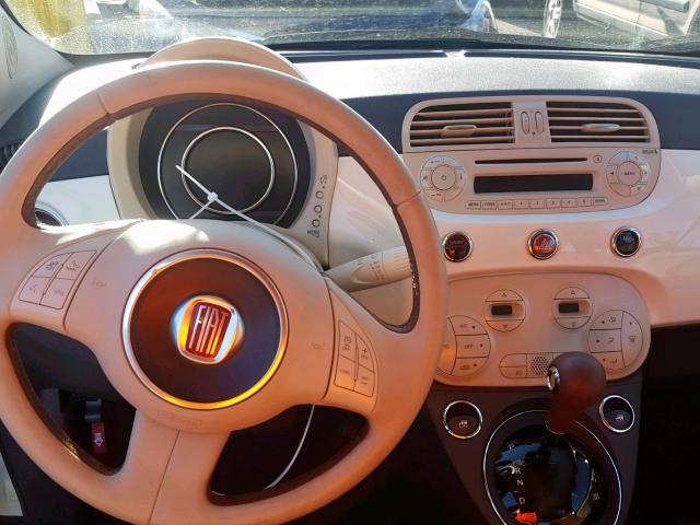 3C3CFFER9FT704283 - 2015 FIAT 500 LOUNGE WHITE photo 9