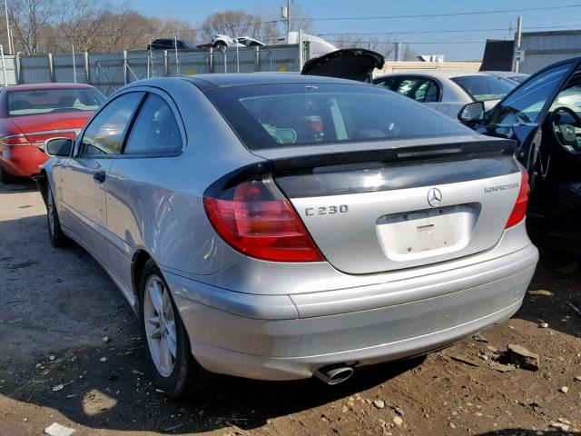 WDBRN40J03A480241 - 2003 MERCEDES-BENZ C 230K SPO SILVER photo 3