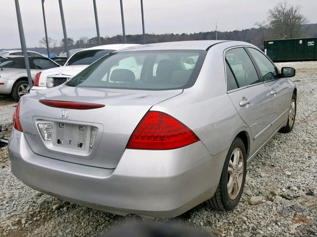 1HGCM56777A134318 - 2007 HONDA ACCORD EX SILVER photo 4