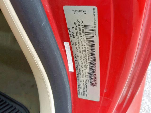 3VWPW31C69M501568 - 2009 VOLKSWAGEN NEW BEETLE Rot Foto 10