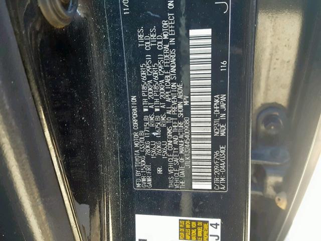 JTLKT324454009080 - 2005 TOYOTA SCION XB შავი ფოტო 10