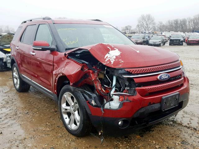 1FM5K8F82EGC02943 - 2014 FORD EXPLORER L RED photo 1