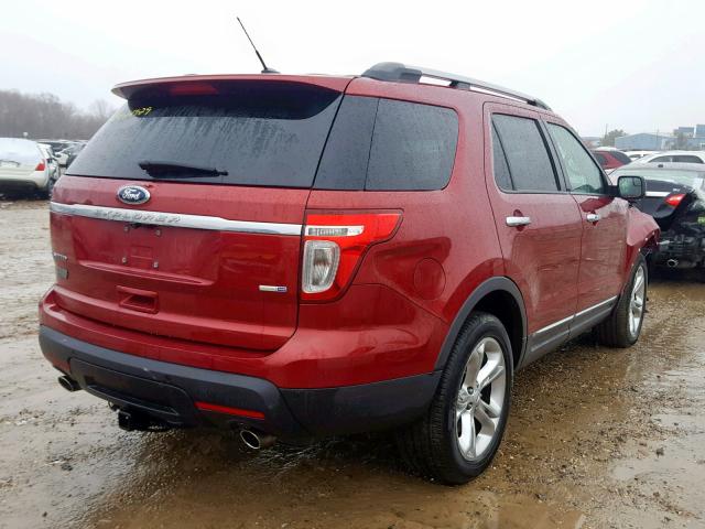 1FM5K8F82EGC02943 - 2014 FORD EXPLORER L RED photo 4