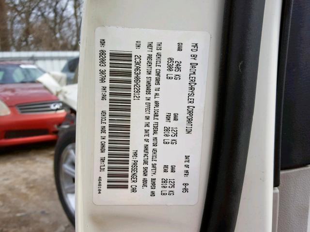 2C3KA63H06H229121 - 2006 CHRYSLER 300C WHITE photo 10