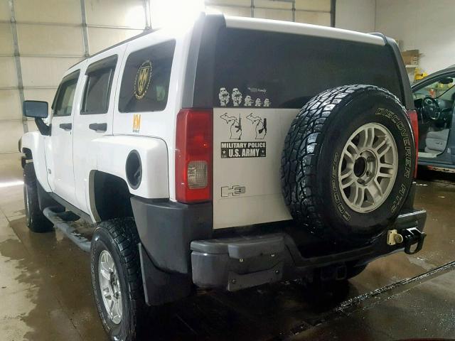 5GTEN13E488176771 - 2008 HUMMER H3 WHITE photo 3