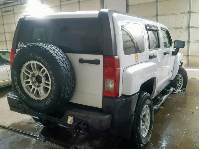 5GTEN13E488176771 - 2008 HUMMER H3 WHITE photo 4