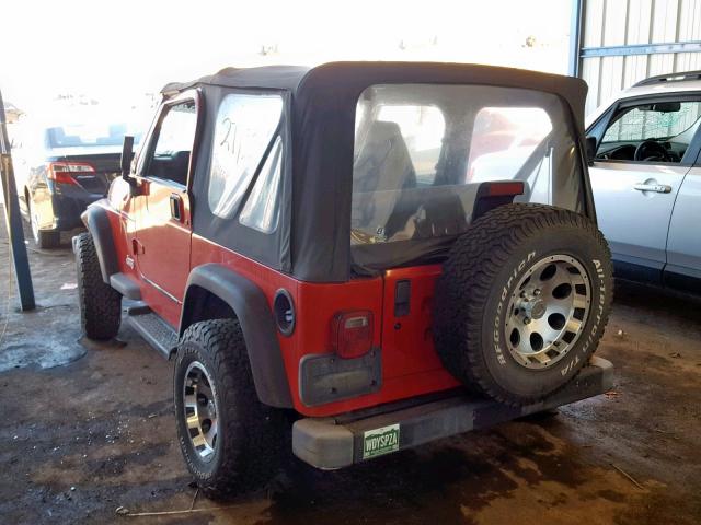 1J4FY19SXWP735558 - 1998 JEEP WRANGLER / ORANGE photo 3