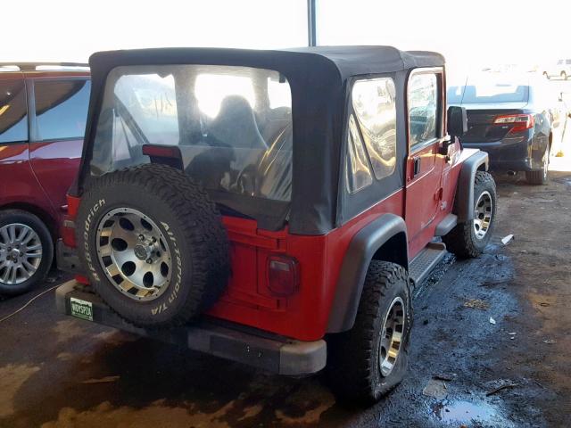 1J4FY19SXWP735558 - 1998 JEEP WRANGLER / ORANGE photo 4