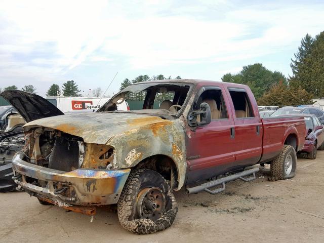 1FTSW31FX2EA84703 - 2002 FORD F350 SRW S RED photo 2