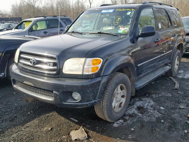 5TDBT48A02S092392 - 2002 TOYOTA SEQUOIA LI BLACK photo 2