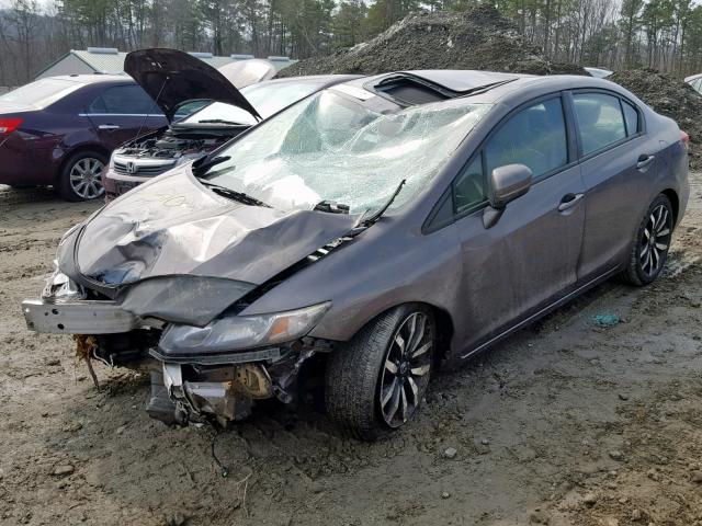 2HGFB2F94EH554653 - 2014 HONDA CIVIC EXL GRAY photo 2