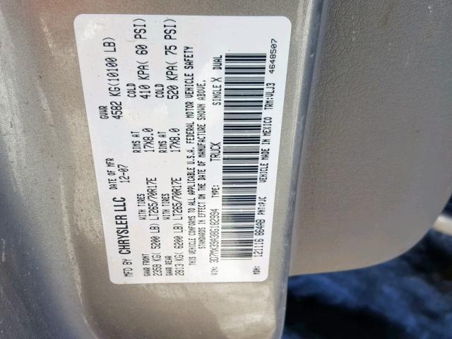 3D7MX39A38G182994 - 2008 DODGE RAM 3500 TAN photo 10