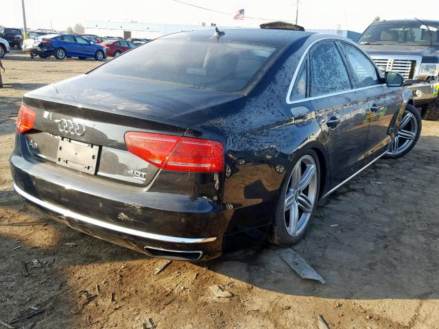 WAUA2AFD1DN010718 - 2013 AUDI A8 QUATTRO BLACK photo 4